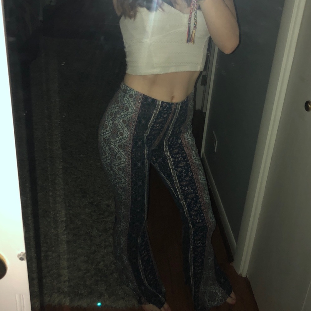 Patterned Flare Pants